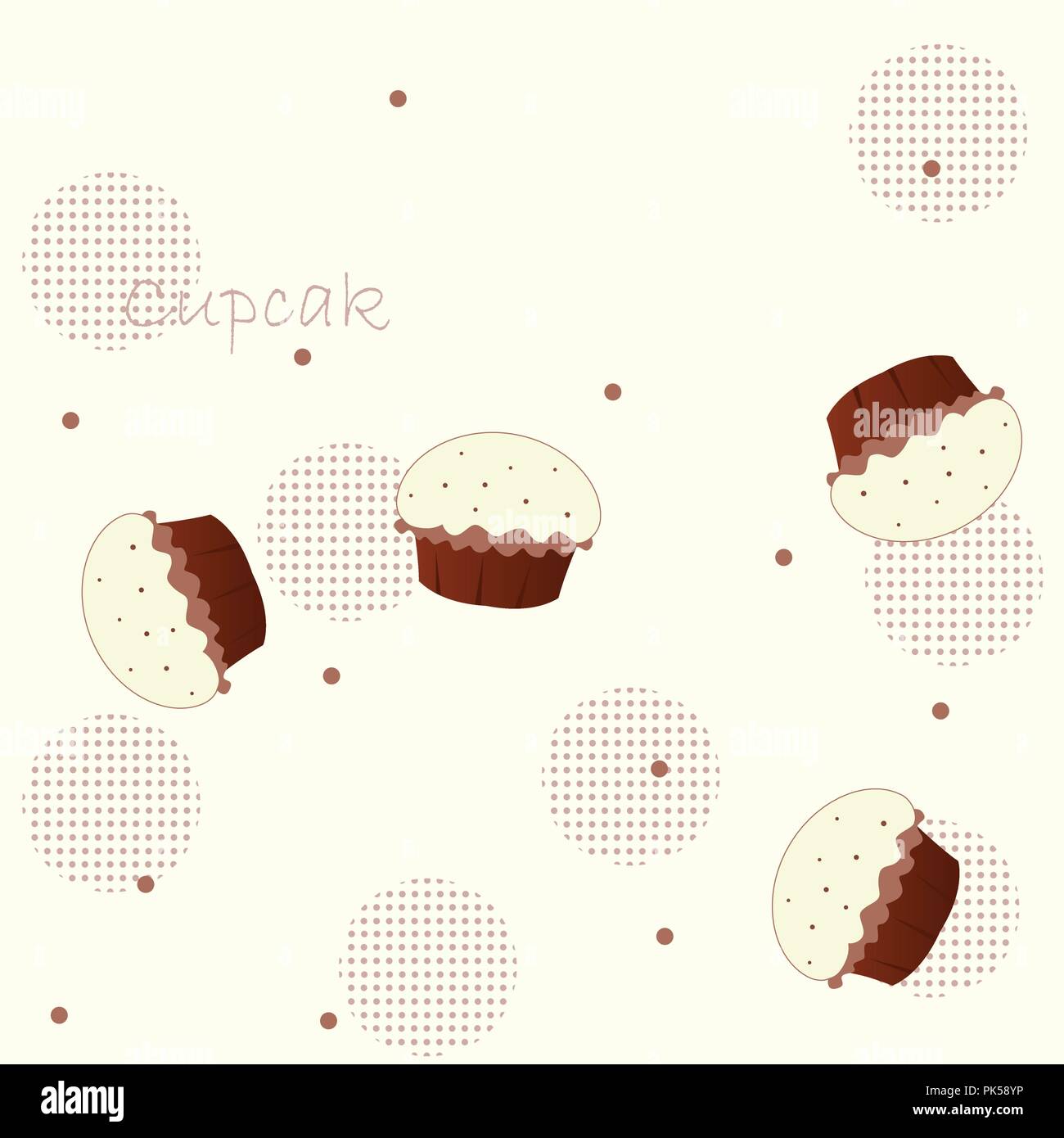 Süße Schokolade cupcakes nahtlose Muster/Textur Stock Vektor
