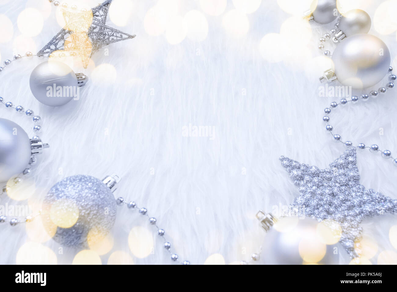 Hintergrund des neuen Jahres mit neuen Jahr Dekorationen Stockfoto