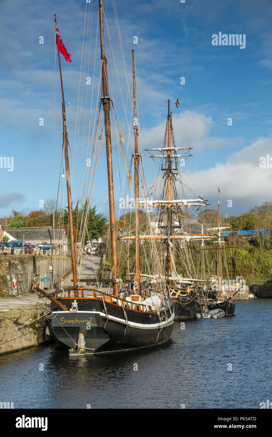 Erbe Schiffe, Charlestown Harbour, Cornwall Stockfoto