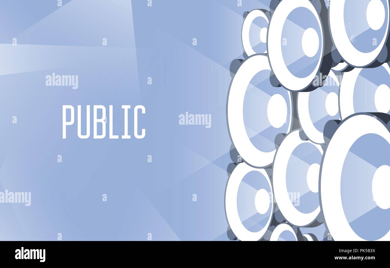 Wand von Lautsprechern - Rundfunk Megaphone, Ruhm und Öffentlichkeit Konzept Stock Vektor