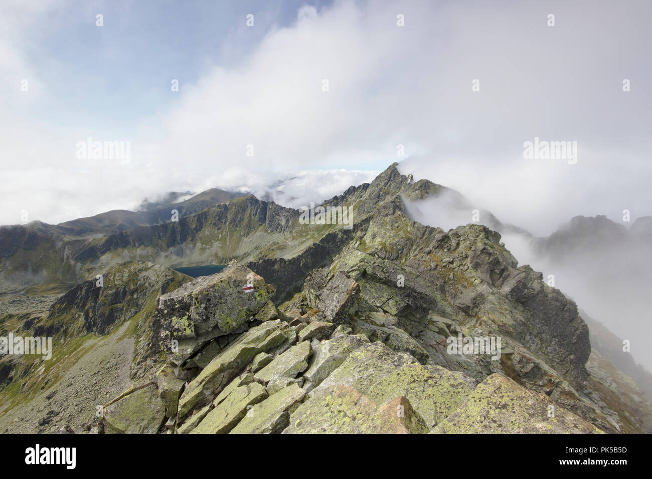 Orla Perc ridge, Blick Richtung Svinica, Hohe Tatra, Polen Stockfoto