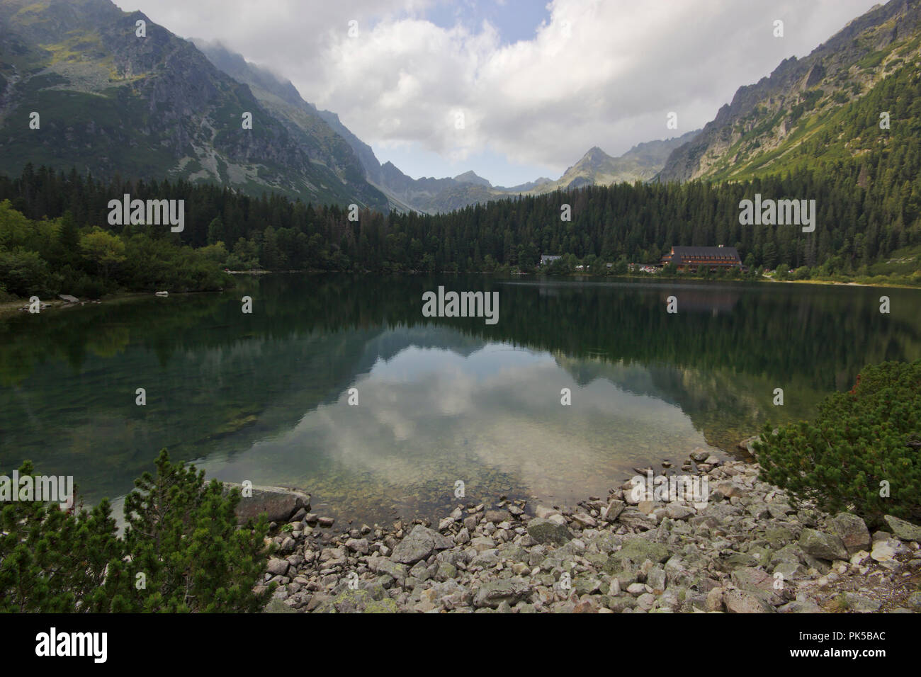 Popradske pleso, Hohe Tatra, Slowakei Stockfoto