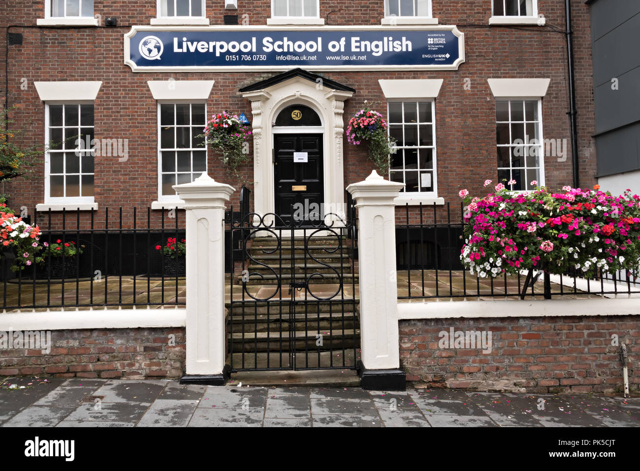 Liverpool School of English ist der größte und am längsten bestehende Sprachschule in Liverpool, Großbritannien. Stockfoto