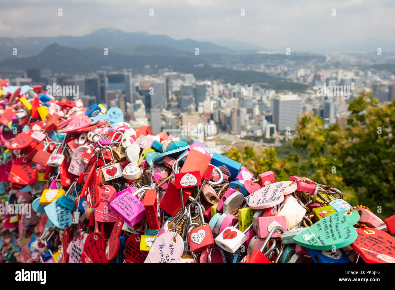 Liebe Schleusen bei N Seoul Tower Stockfoto