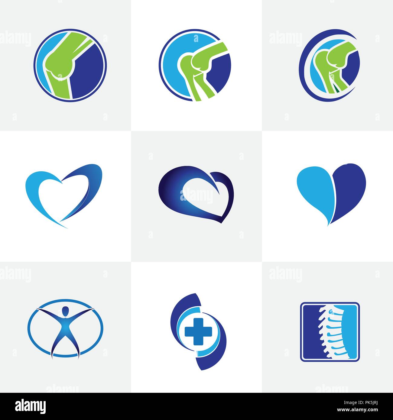 Gesundheit, medizinische und orthopädische Logo Design Template Stock Vektor