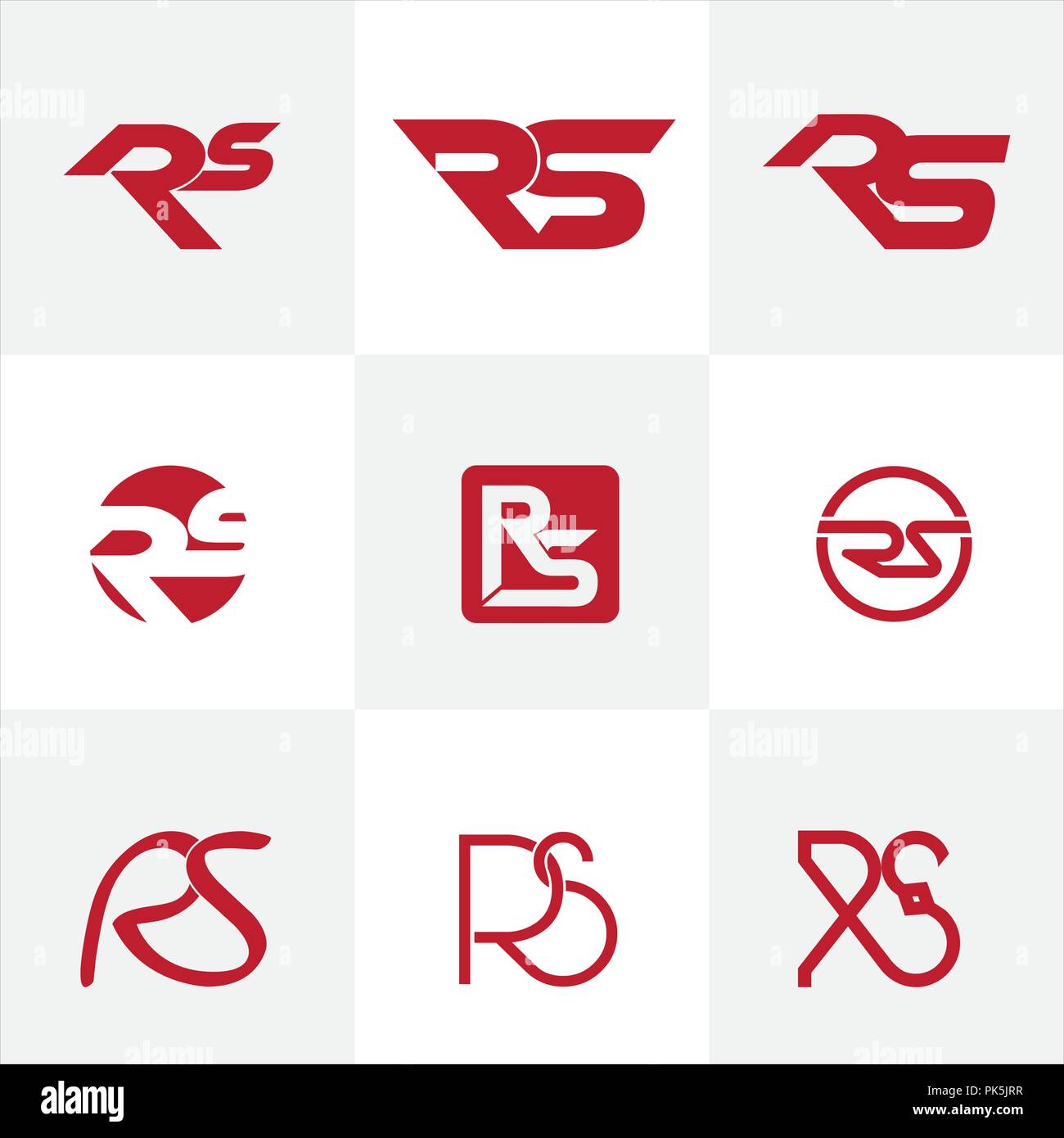 Einfaches RS-logo Unternehmen mit ersten RS-schreiben, einfach für Logo mit Multi Layer AI ändern. Stock Vektor