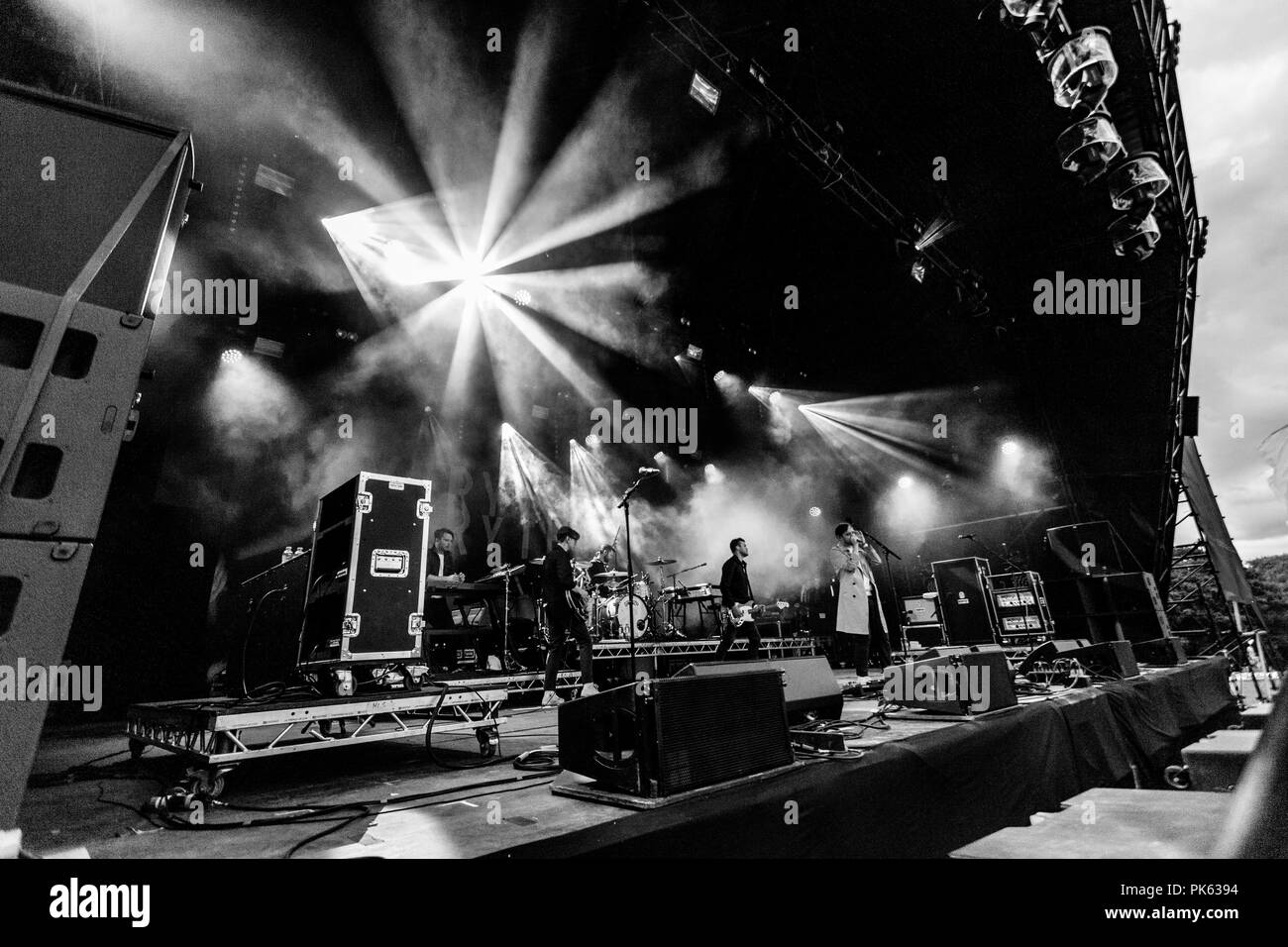 Alles alles, was zur Durchführung der live bei Festival Nummer 6 in Portmeirion, Wales Stockfoto