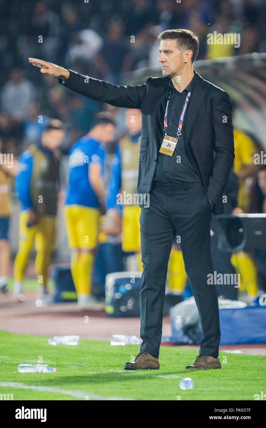 Head Coach Mladen Krstajic von Serbien reagiert Stockfoto