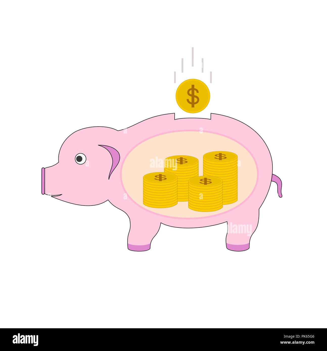 Unternehmen sparen Geld Gewinn Sparschwein, illustration symbol Stock Vektor