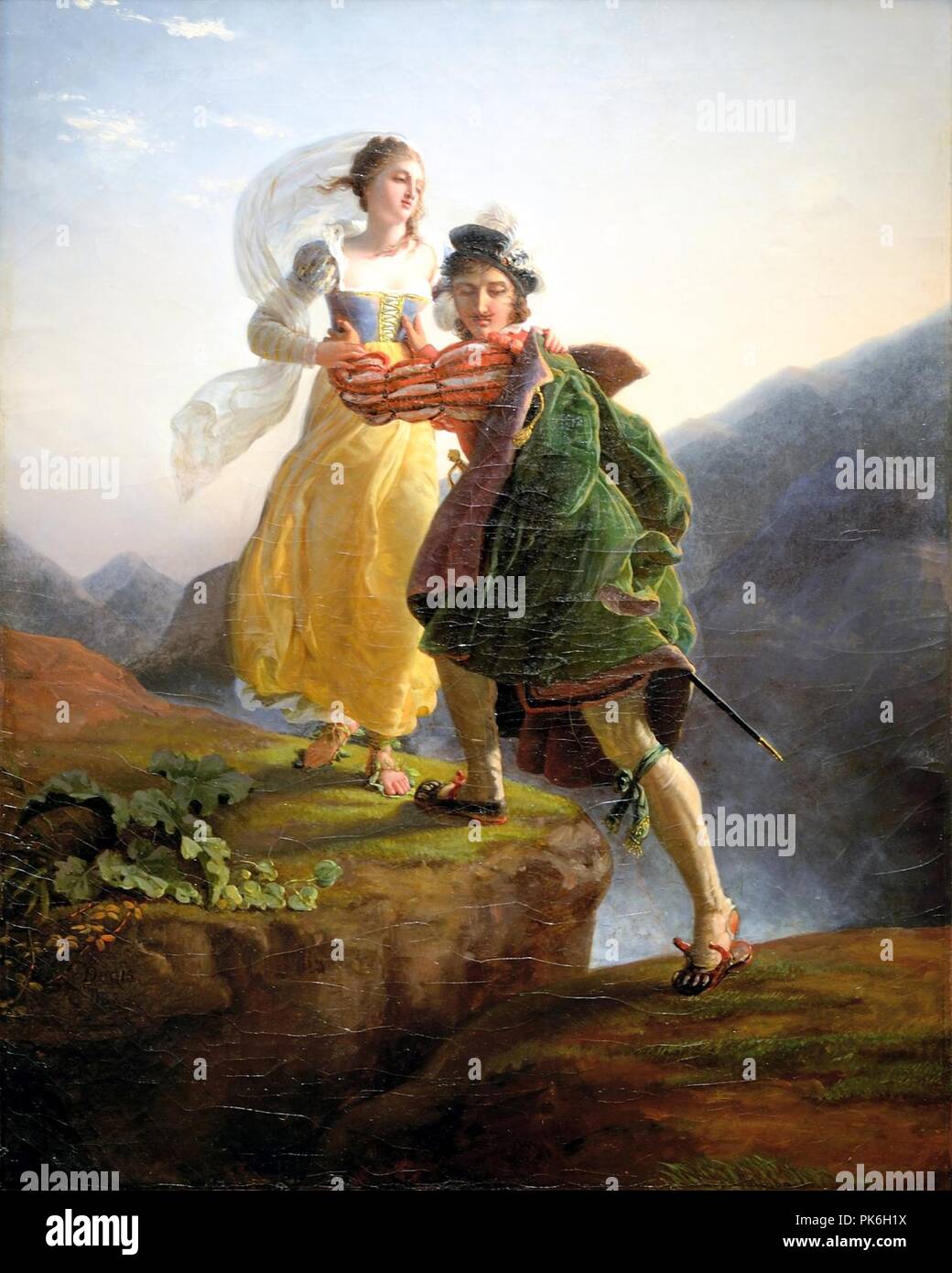 Bianca Cappello et son Amant fuyant vers Florenz à Travers les Apennins - Jean-Louis Ducis - MBA Lyon 2014-02. Stockfoto