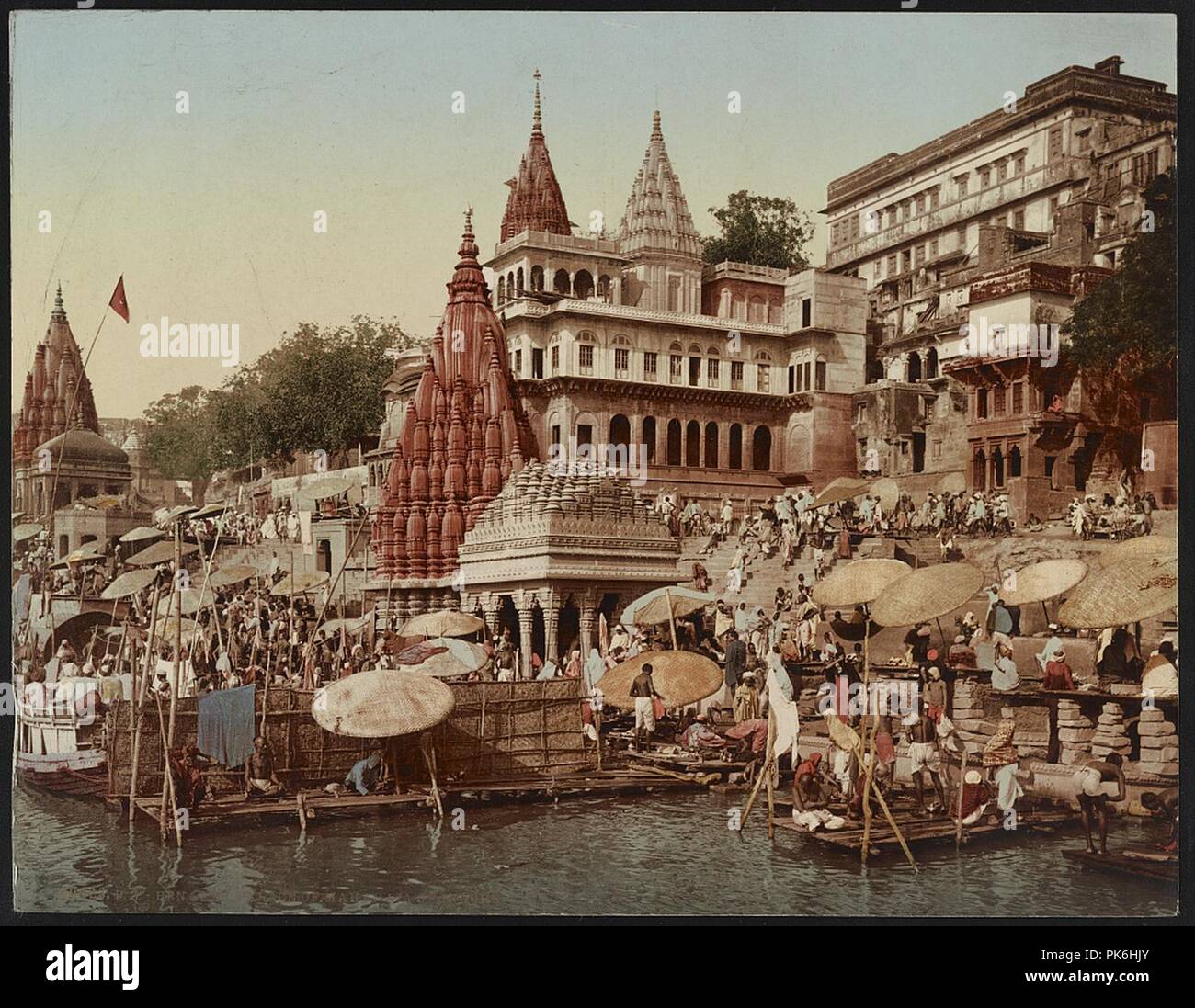 Benares. Palast des Maharadschas von Indore Stockfoto