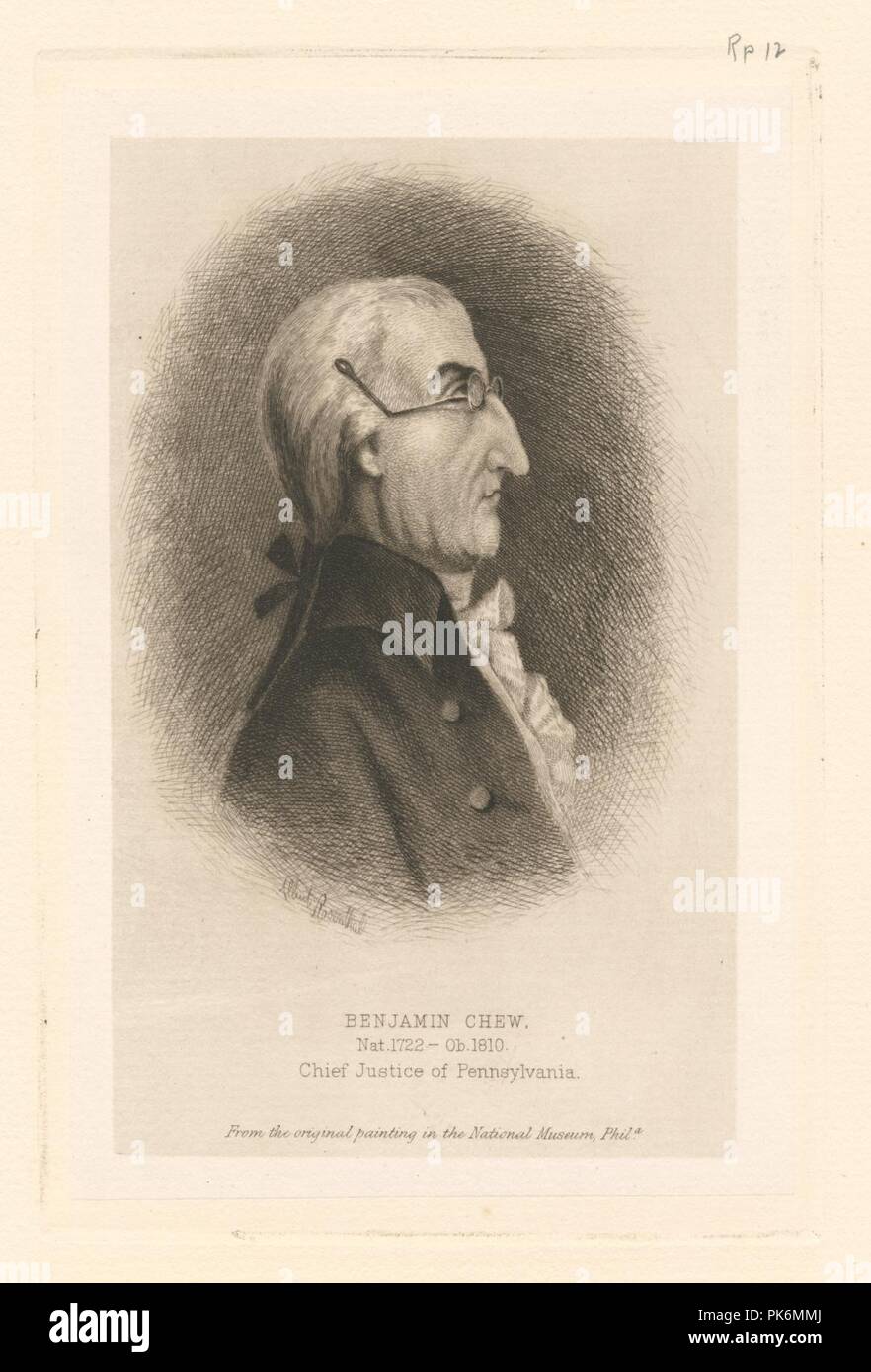 Benjamin Kauen, Nat. 1722 - ob ein. 1810, Präsident des Obersten Gerichtshofs von Pennsylvania Stockfoto