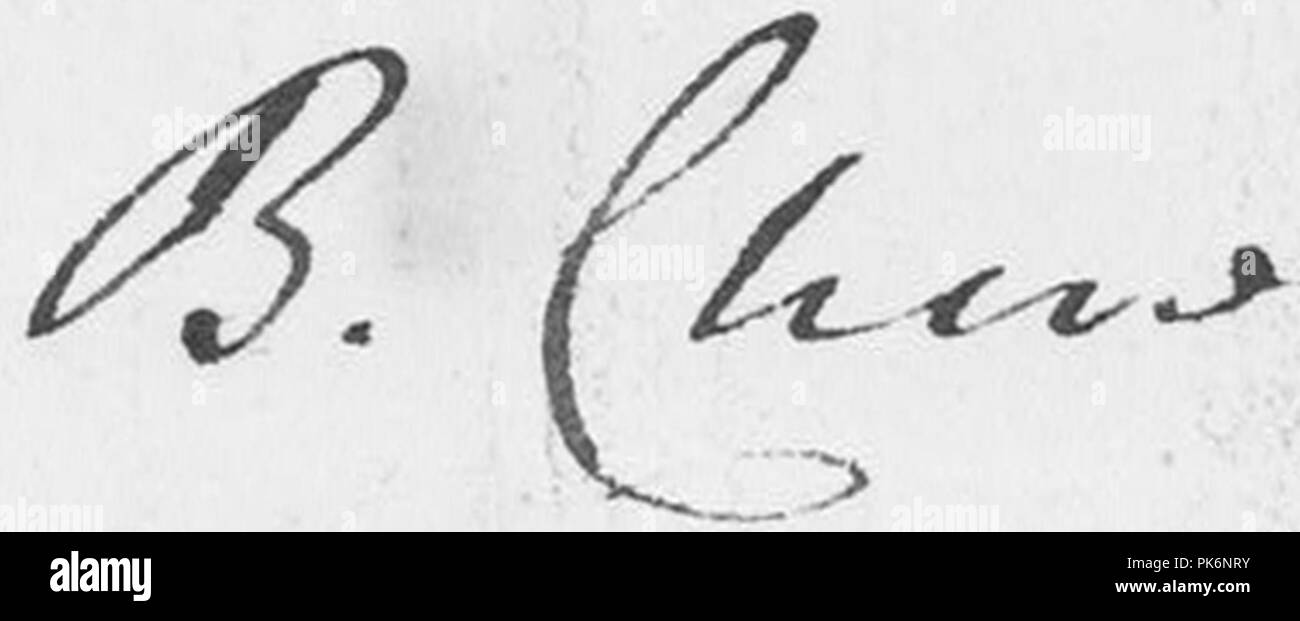 Benjamin-Chew-Signatur. Stockfoto