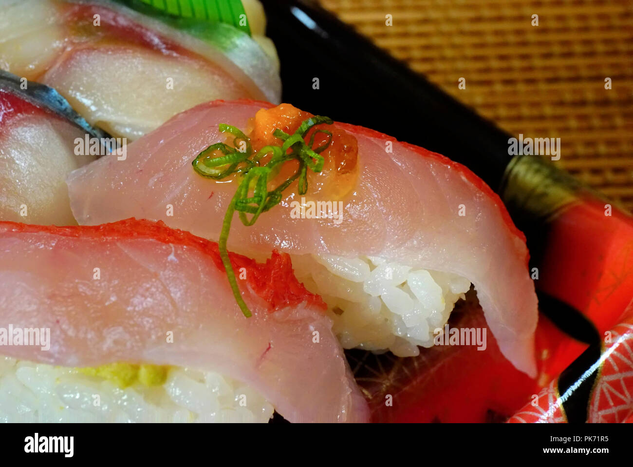 Mittagessen BOXED SUSHI von alfonsino KINMEDAI (Splendid) Stockfoto