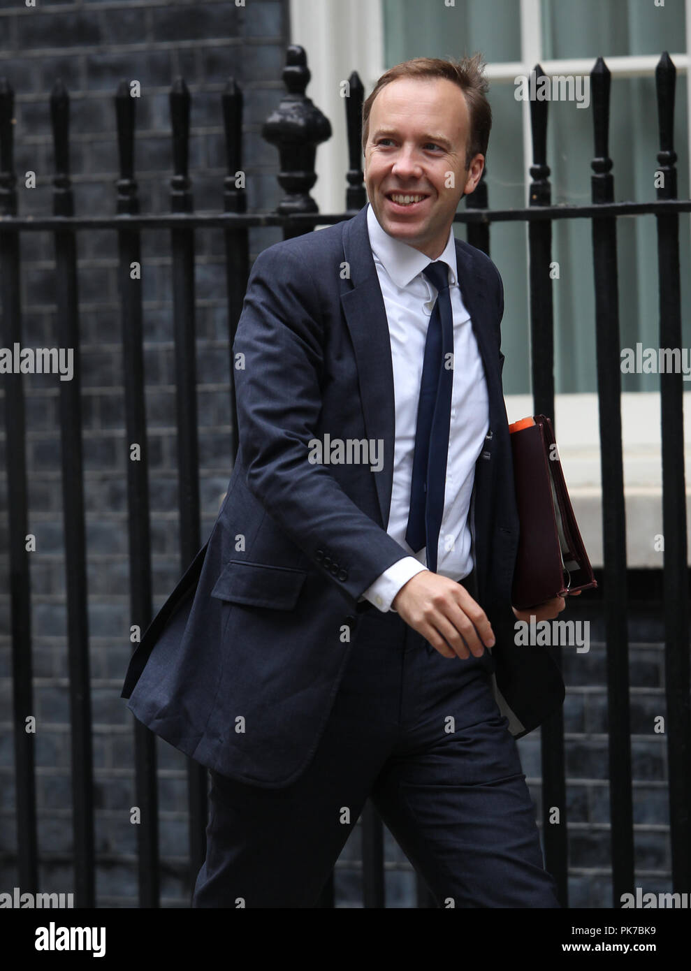 London, UK, 11. Sep 2018. Matt Hancock MP Staatssekretär für Gesundheit und soziale Fürsorge kommt in Downing Street für die wöchentliche Kabinettssitzung Credit: WFPA/Alamy leben Nachrichten Stockfoto