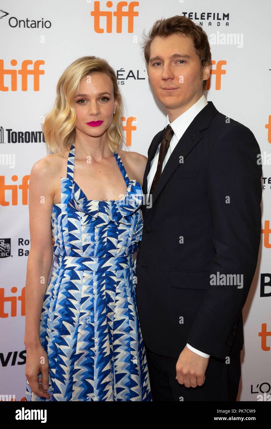 Paul Dano und Carey Mulligan nehmen an der Premiere von "Colette" auf der 43 Toronto International Film Festival, tiff, an der Prinzessin von Wales Theatre in Toronto, Kanada, am 10. September 2018. | Verwendung weltweit Stockfoto