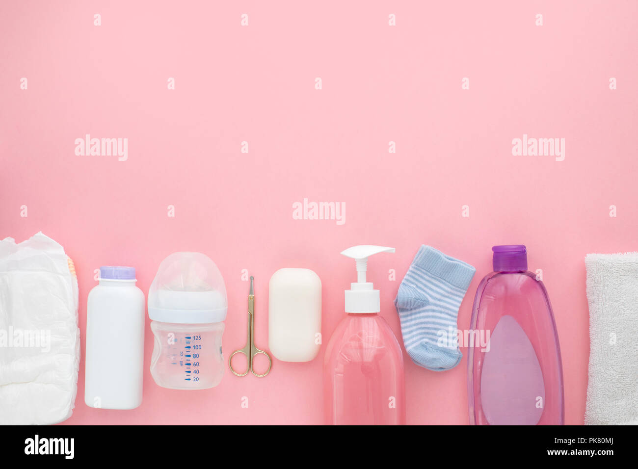 Kinder hygiene Unisex neugeborenes Baby Notwendigkeiten Stockfoto