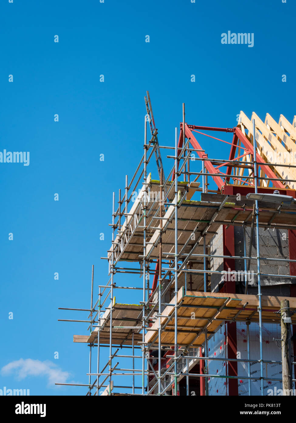 Gerüst für ein neues Gebäude Stockfoto