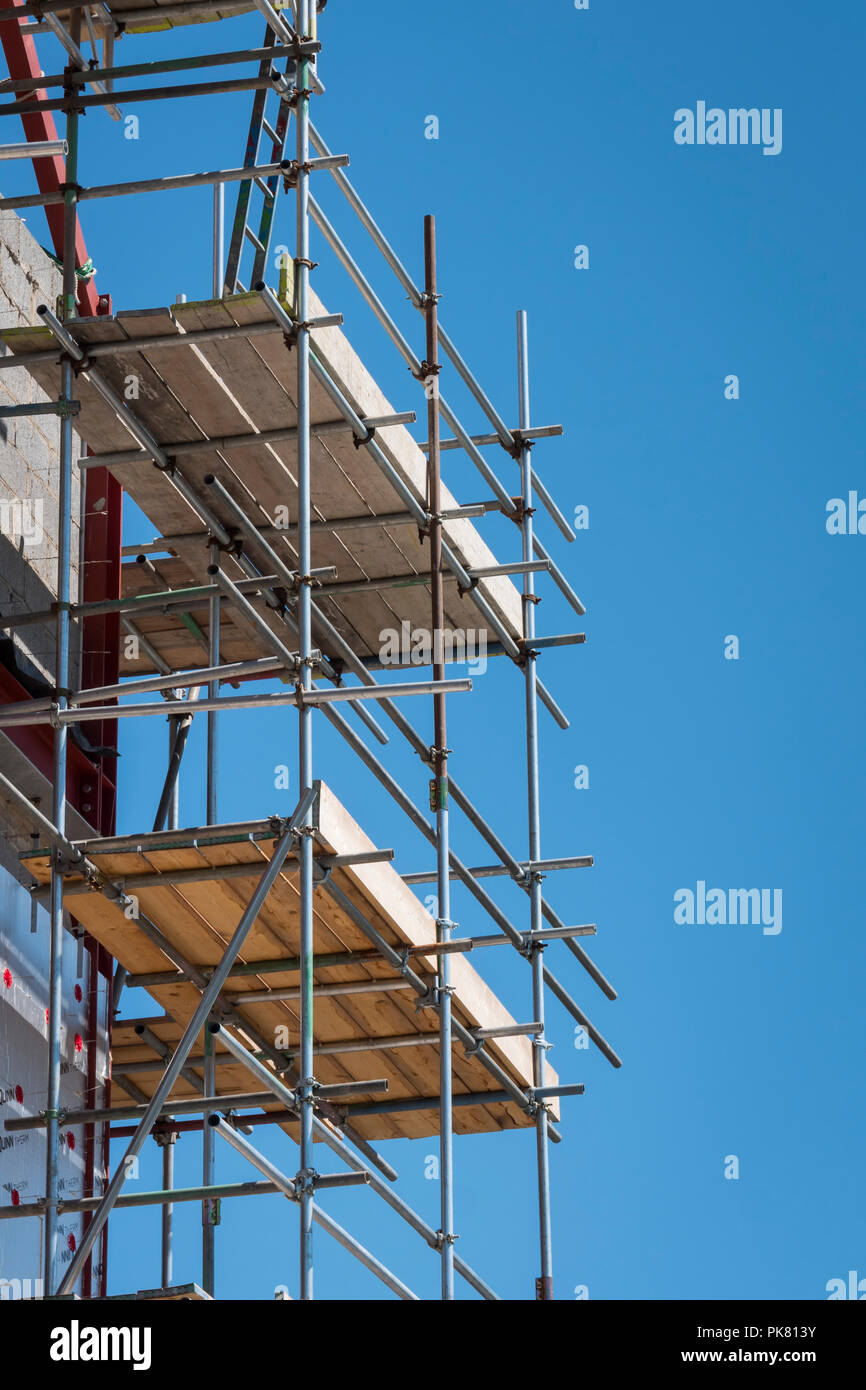 Gerüst für ein neues Gebäude Stockfoto