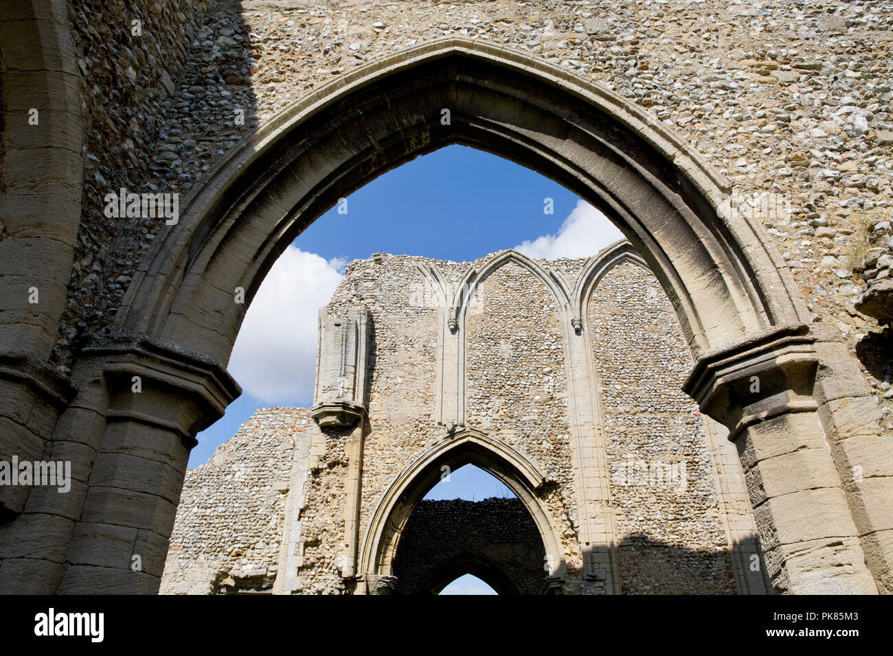 Die Ruinen von Creake Abbey, North Creake in der Nähe von Fakenham, Norfolk, Großbritannien Stockfoto