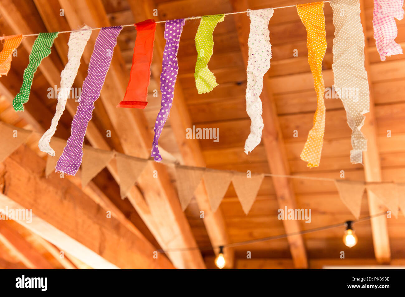 Hausgemachte Indie hängende Fahne und hängende Leinwand Dekoration Stockfoto