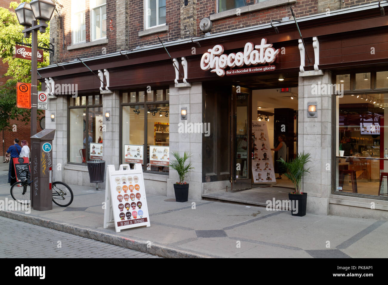 Chocolato, Schokolade und Eis bar in Quebec City in der Rue St Jean Stockfoto