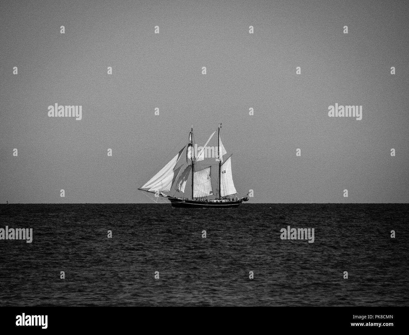 Tall Ship der Dänemark Insel Monn, Ostsee, Dänemark, Skandinavien, Europa. Stockfoto