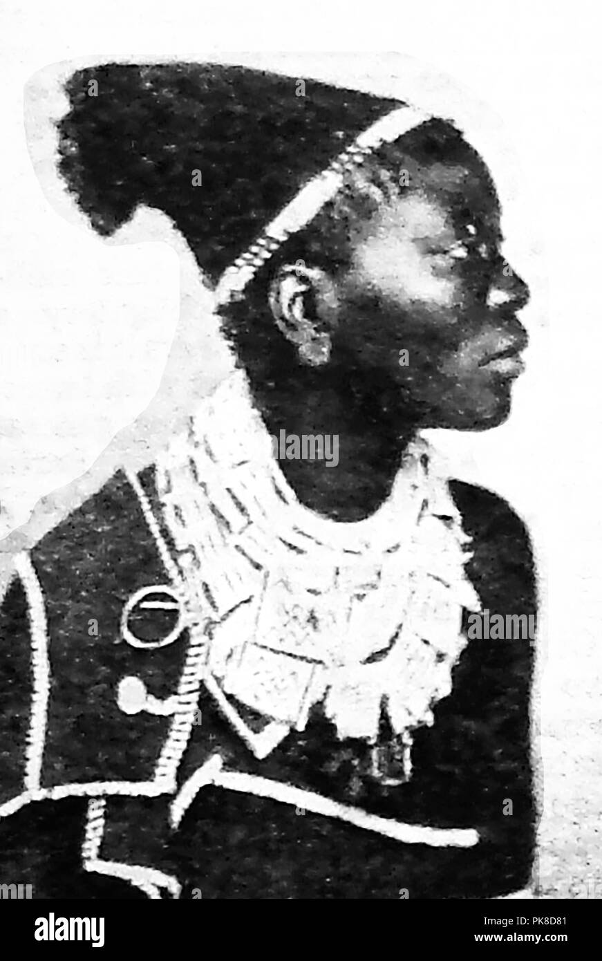 1920er Bild - Nationale Kleid zu dieser Zeit - eine junge afrikanische Zulu Mädchen Stockfoto