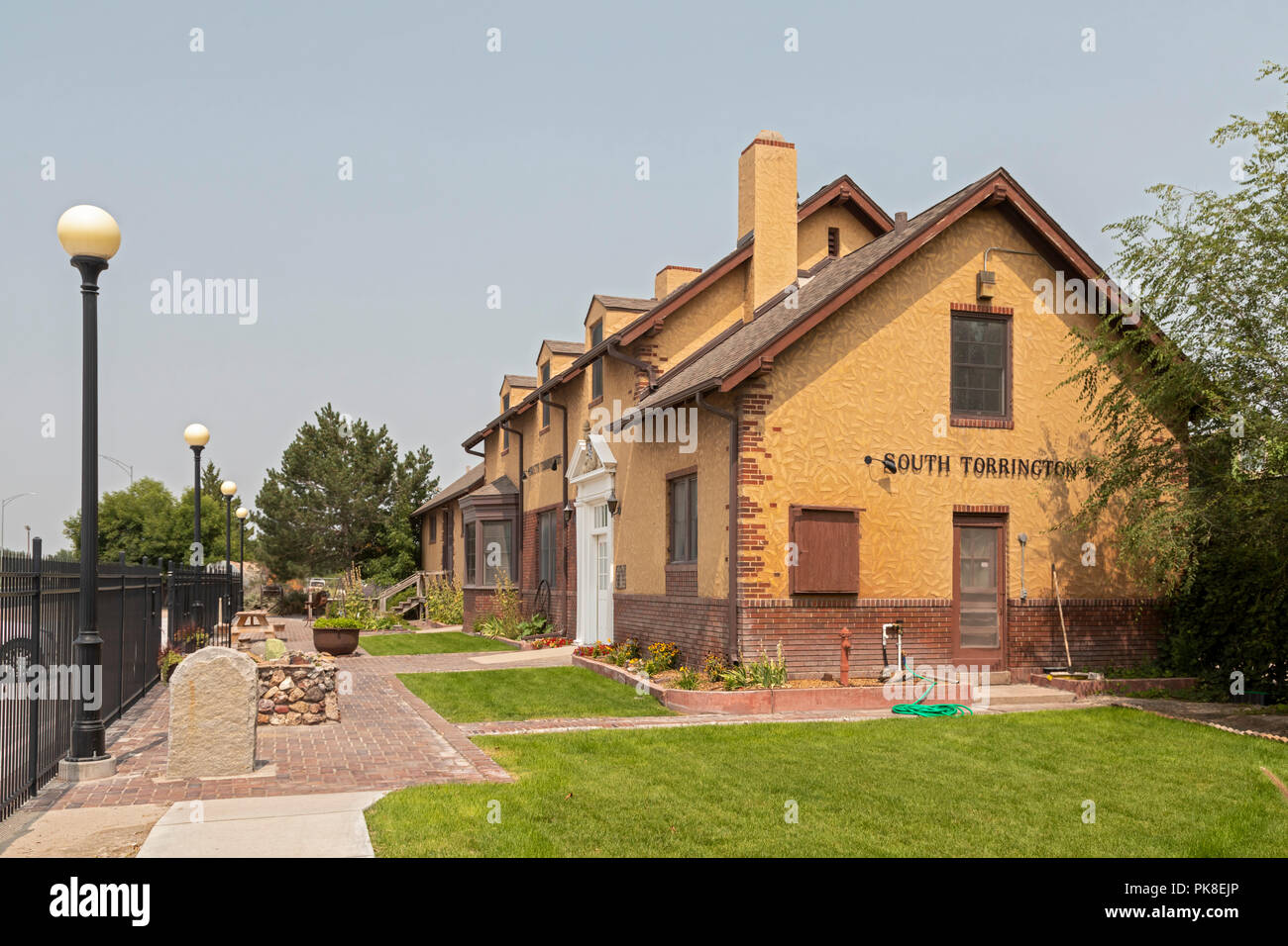 Torrington, Wyoming - die Bergmänner Museum, in einem 1926 Union Pacific Railroad Depot, Artefakte und enthält Informationen über die Bergmänner, die s Stockfoto