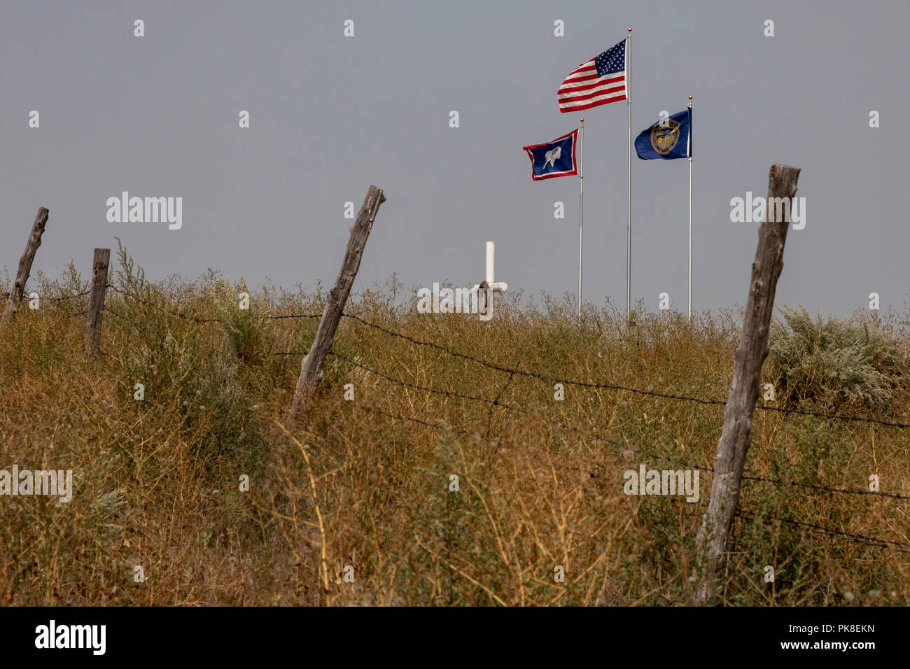 Sioux County, Nebraska - die Schafe Creek Presbyterianischen Kirche Friedhof, an der Grenze zwischen Nebraska und Wyoming. Stockfoto