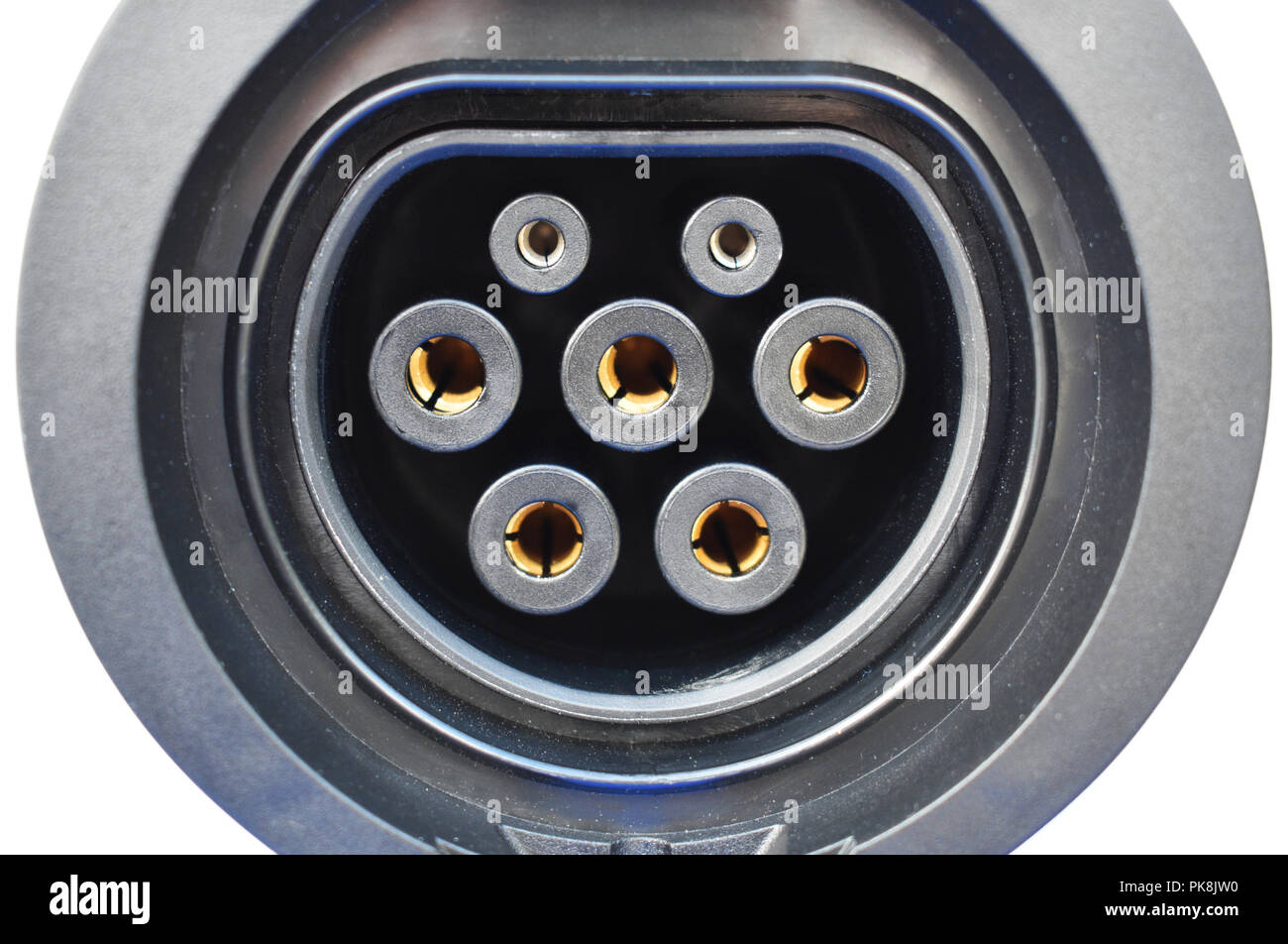 Elektrofahrzeug EV/Elektroauto Aufladepunkt Stockfoto