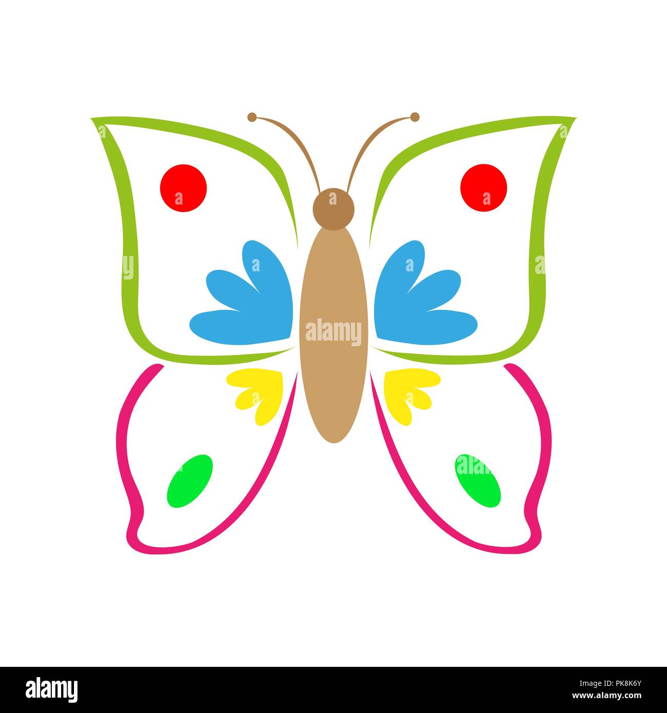 Bunte bunte Schmetterling Stock Vektor