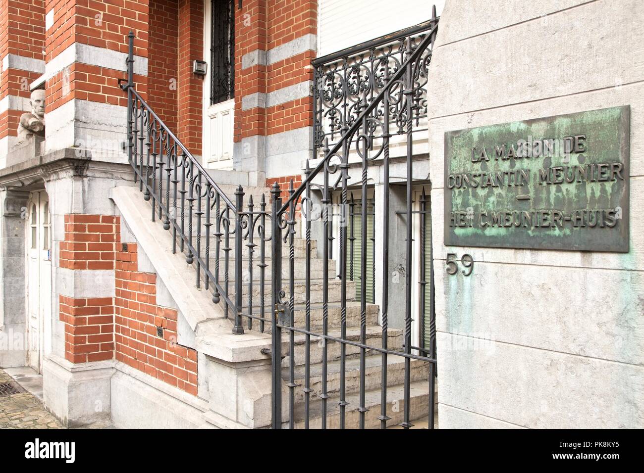 59 Rue de L'Abbaye, Brüssel, Belgien, (1899), c 2014 - c 2017. Artist: Alan John ainsworth. Stockfoto