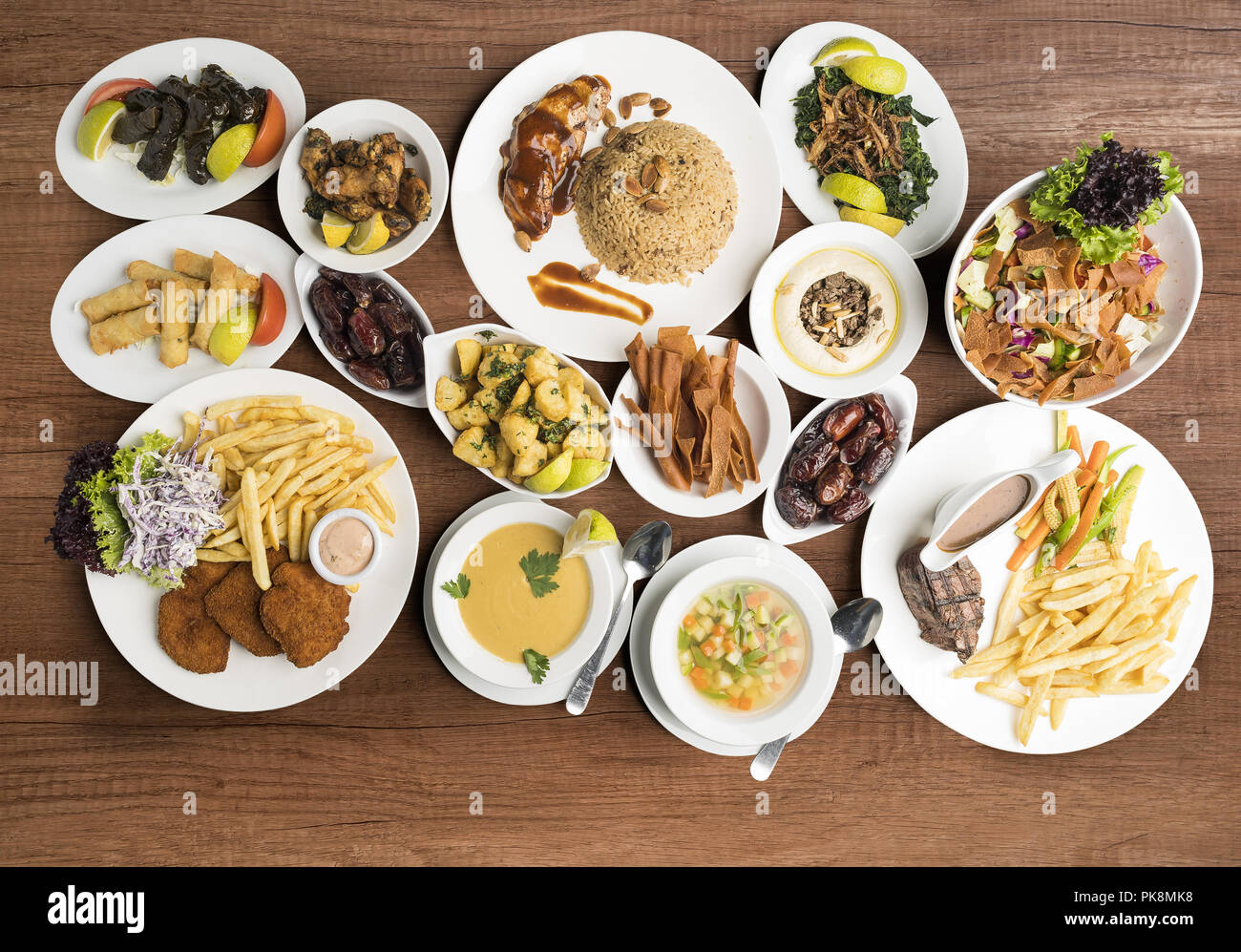 Traditionelle Gerichte, traditionelle Ramadan Essen Stockfoto