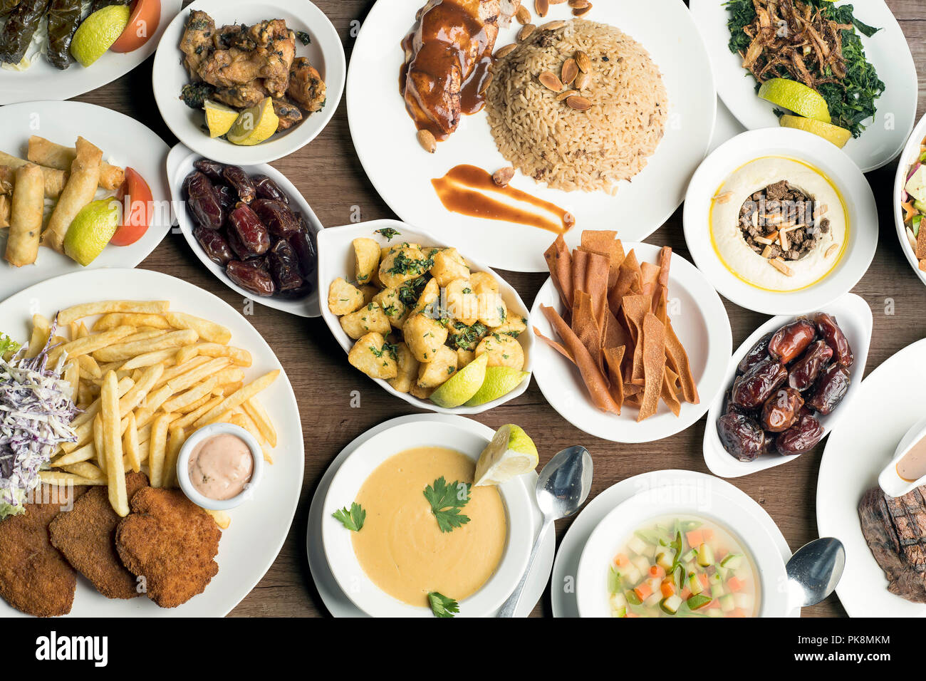 Traditionelle Gerichte, traditionelle Ramadan Essen Stockfoto