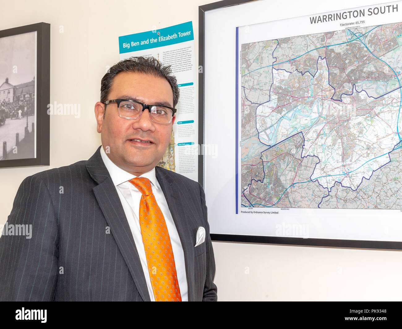 Mian Faisal Raschid ist ein britischer Politiker der Labour Party. Er ist Mitglied des Parlaments (MP) für Warrington Südlich Stockfoto