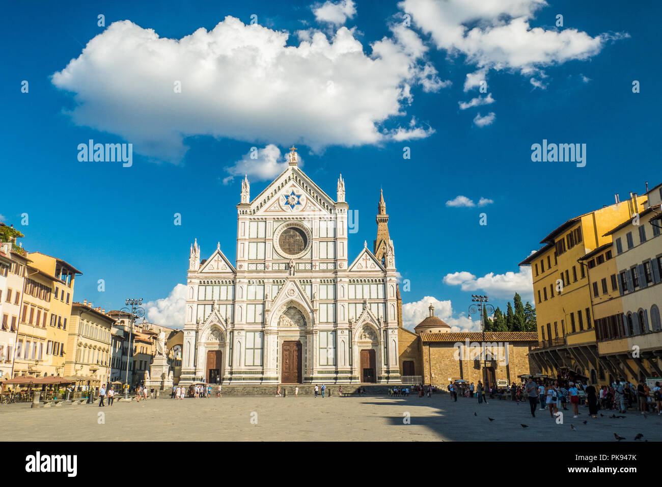 Die Basilika di Santa Croce in Piazza di Santa Croce, Florenz, Toskana, Italien. Stockfoto