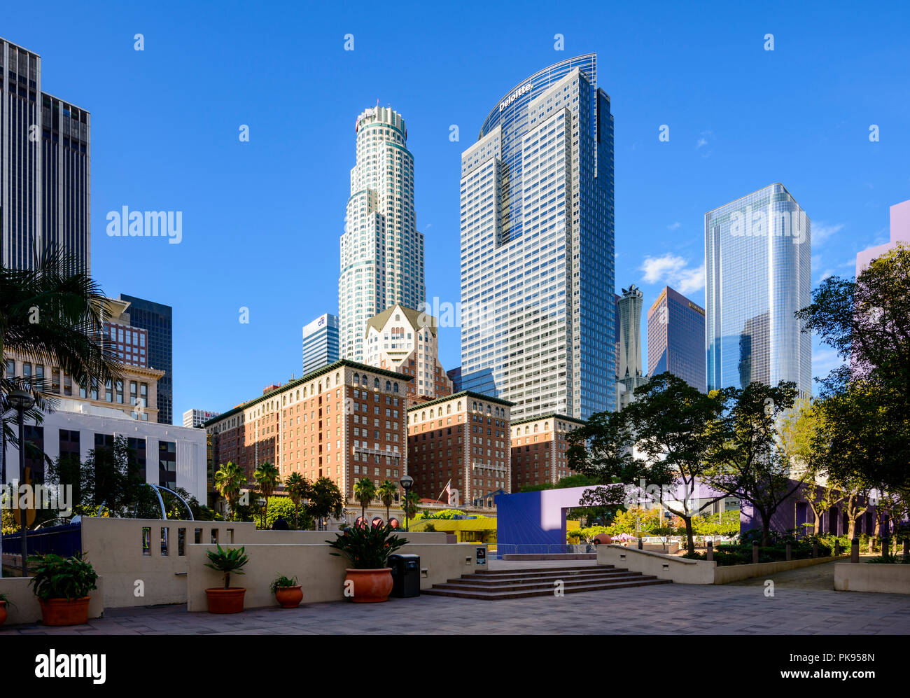 Pershing Square in Downtown Los Angeles, Kalifornien, USA. Stockfoto