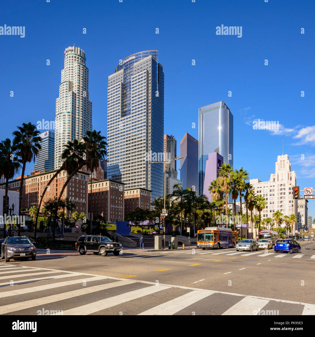 Pershing Square in Downtown Los Angeles, Kalifornien, USA. Stockfoto