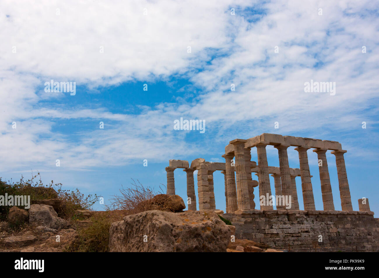 Tempel des Poseidon, Kap Sounion, Griechenland Stockfoto