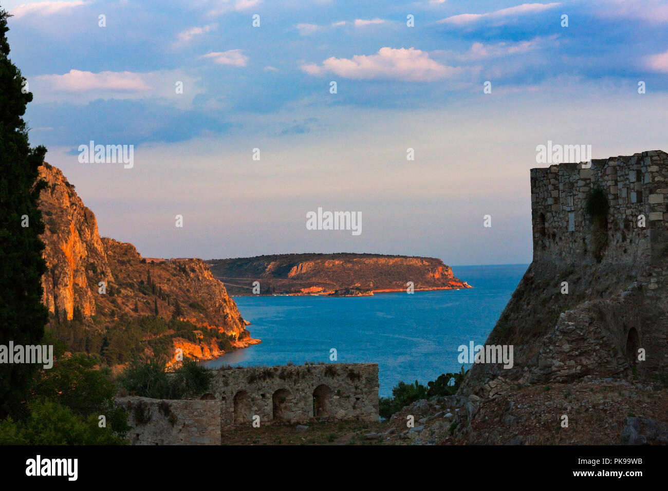 Burg Palamidi, Ägäis, Nafplio, Griechenland Stockfoto