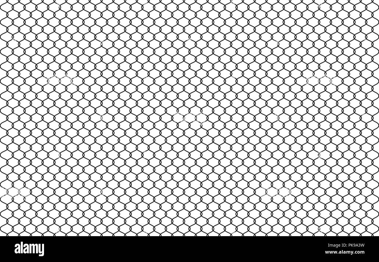 Abbildung: Maschendrahtzaun auf weißem Hintergrund. Vektor Gefängnis Barriere, gesicherte Eigenschaft grafisches Element Stock Vektor