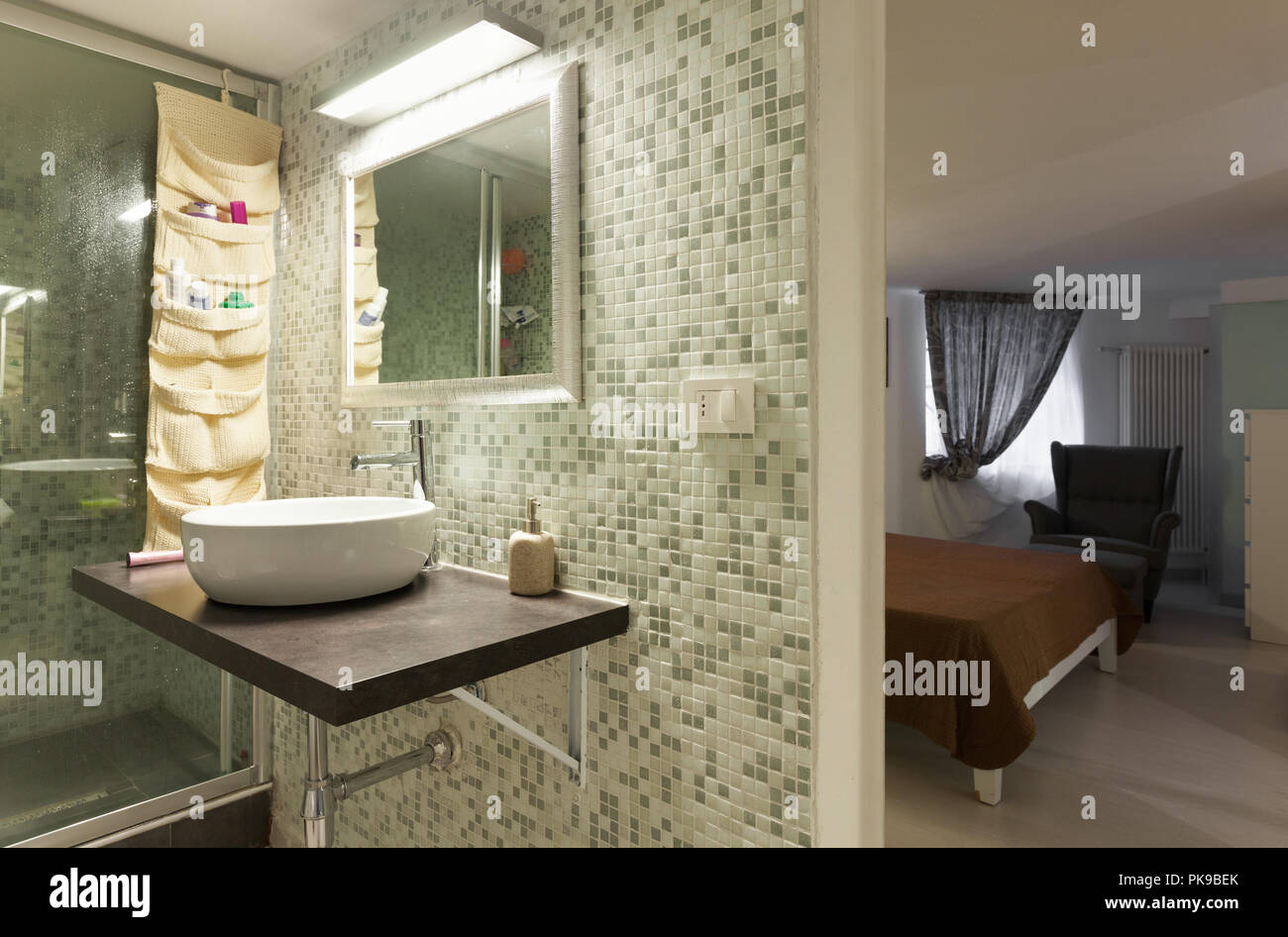 Architektur, Interior home, Badezimmer mit Dusche Stockfoto