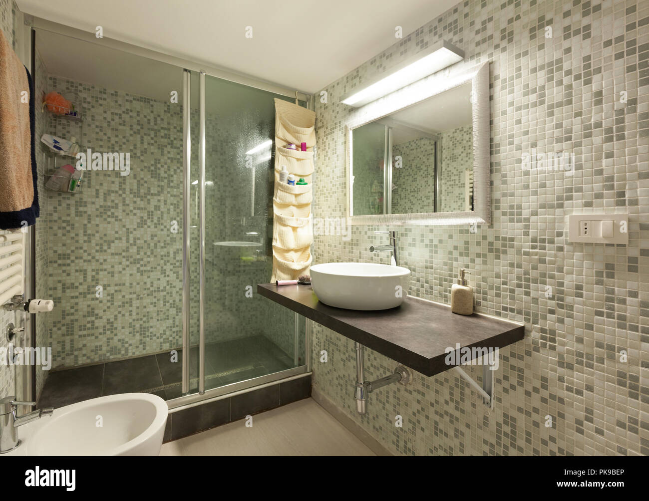 Architektur, Interior home, Badezimmer mit Dusche Stockfoto