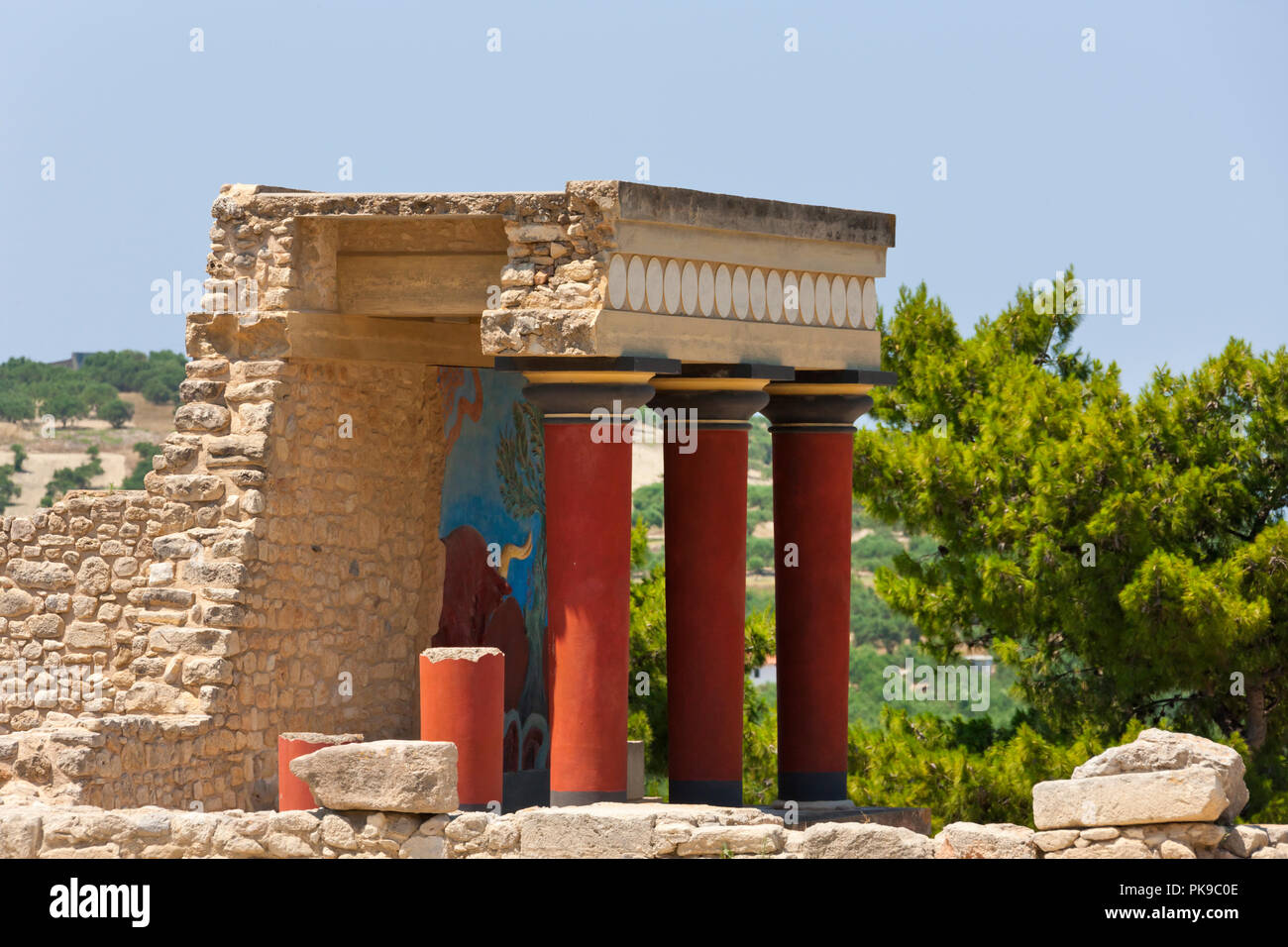 Der minoische Palast von Knossos, Kreta, Griechenland Stockfoto