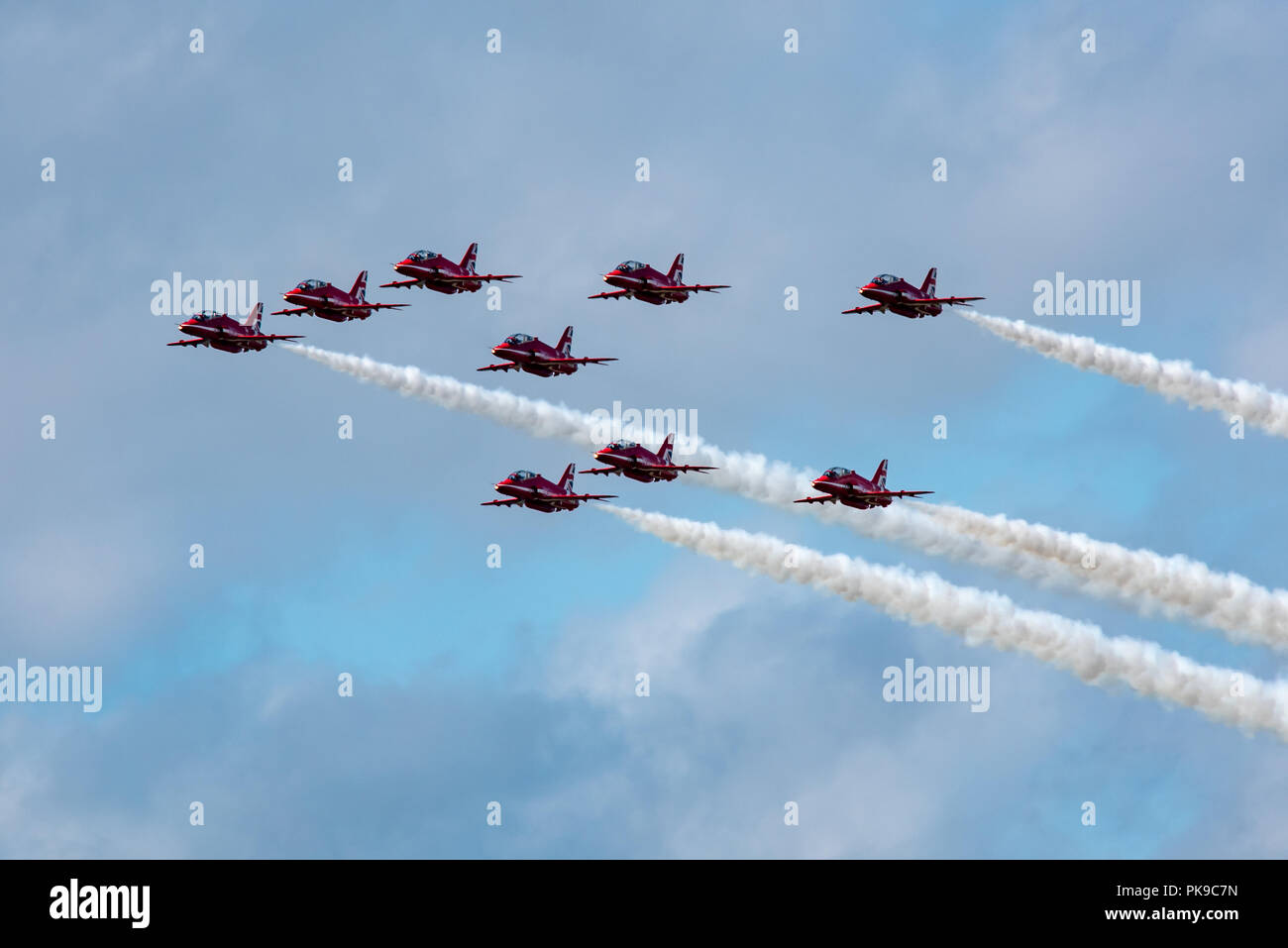 RAF Red Arrows Hawk T1 Flugzeug Stockfoto