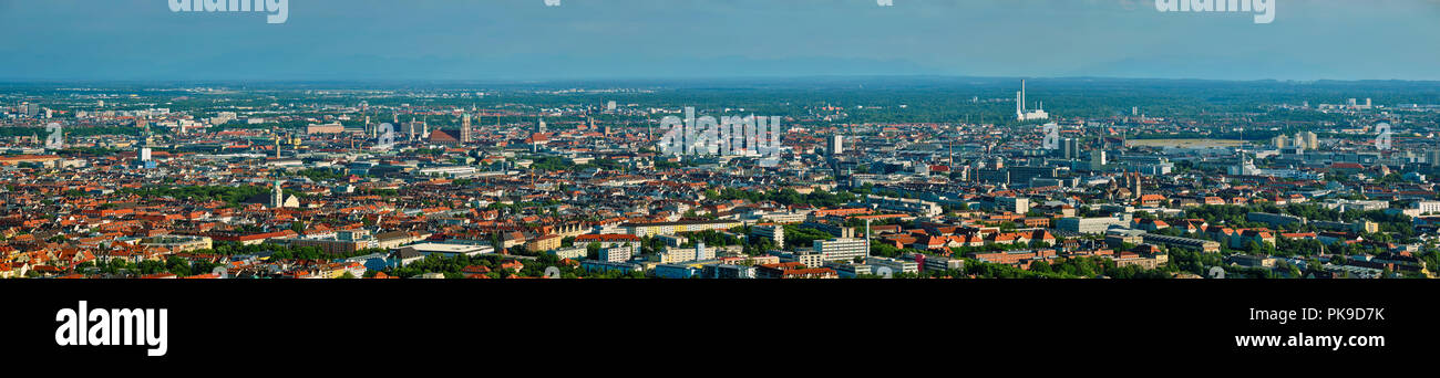 Antenne Panorama von München. München, Bayern, Deutschland Stockfoto