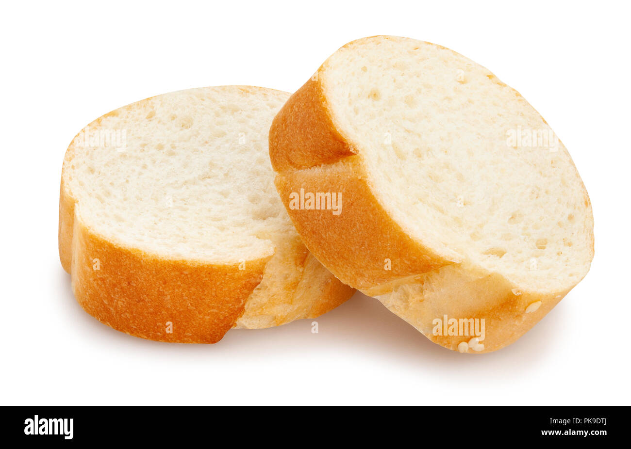 Scheiben baguette Pfad isoliert Stockfoto