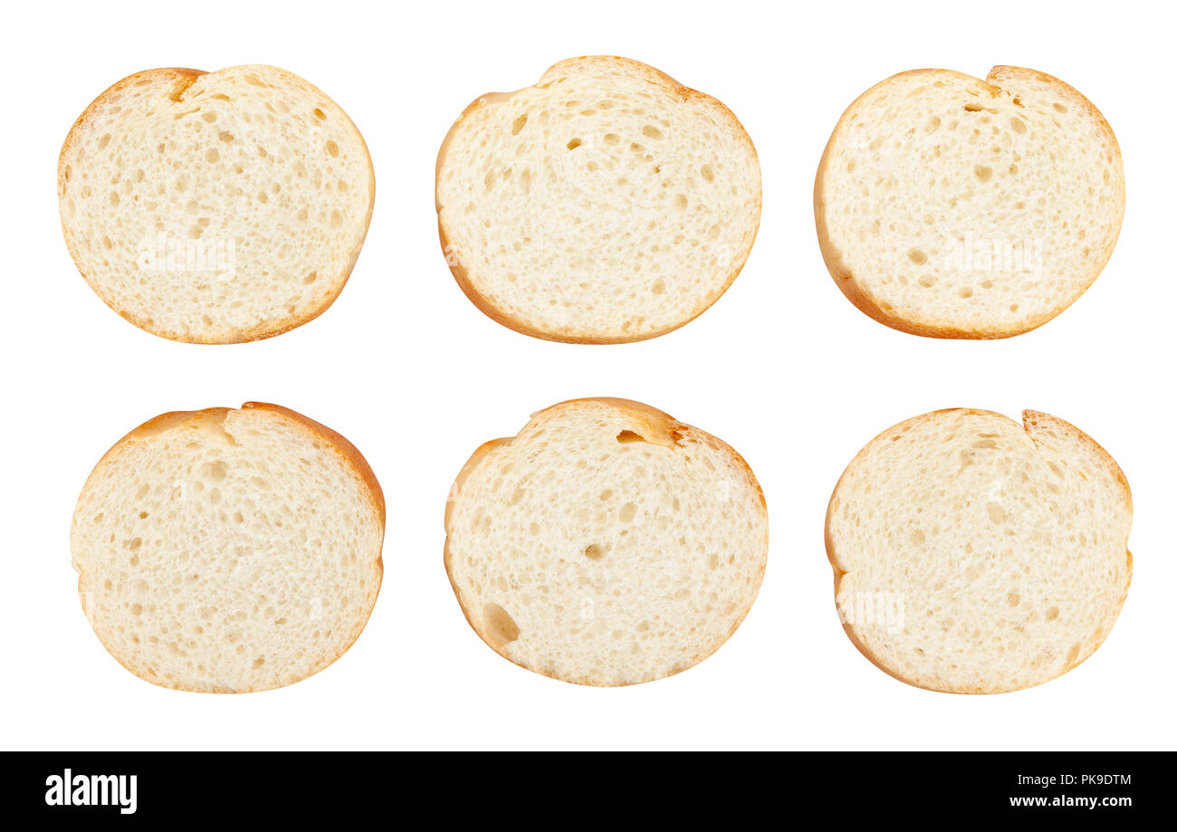 Scheiben baguette Pfad isoliert Stockfoto