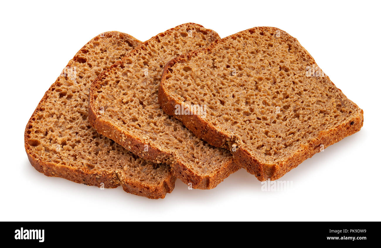 Braunes Brot Scheibe weg isoliert Stockfoto